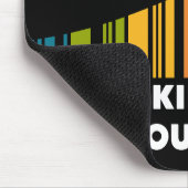 Koel streepjescode ontwerp beste skiër op de berg muismat (Hoek)