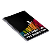 Koel streepjescode ontwerp beste skiër op de berg notitieboek (Rechterzijde)