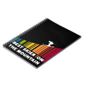 Koel streepjescode ontwerp beste skiër op de berg notitieboek (Linkerzijde)