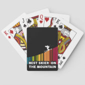 Koel streepjescode ontwerp beste skiër op de berg pokerkaarten (Achterkant)