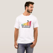 Koel streepjescode ontwerp beste skiër op de berg t-shirt (Voorkant volledig)