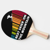 Koel streepjescode ontwerp beste skiër op de berg tafeltennisbatje (Zijkant)