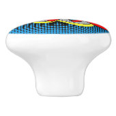 Koel  striptekenstijl Pop, BAM! Keramische Knop (Zijkant)