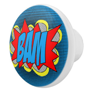 Koel striptekenstijl Pop, BAM! Keramische Knop