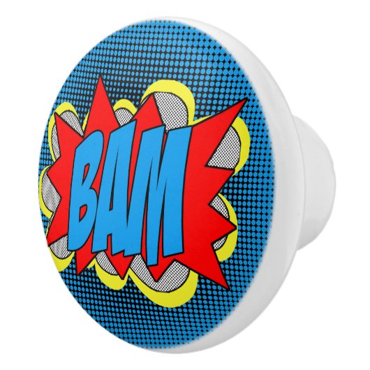 Koel  striptekenstijl Pop, BAM! Keramische Knop (Rechts)