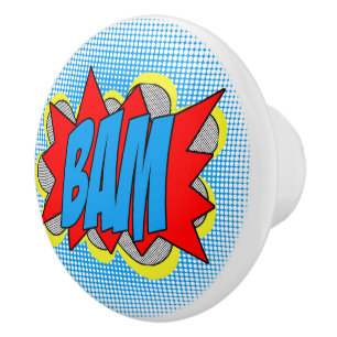 Koel striptekenstijl Pop, BAM! Keramische Knop