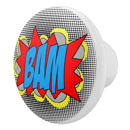 Koel  striptekenstijl Pop, BAM! Keramische Knop (Rechts)