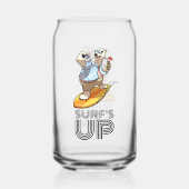 Koel Surfen Polar Beer Surf Omhoog Cartoon Blikvorm Glas (Voorkant)