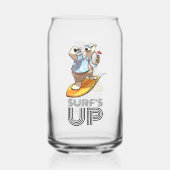 Koel Surfen Polar Beer Surf Omhoog Cartoon Blikvorm Glas (Achterkant)