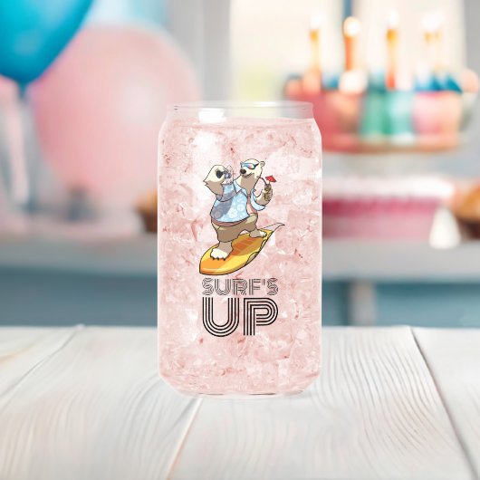 Koel Surfen Polar Beer Surf Omhoog Cartoon Blikvorm Glas (Insitu (Baby Shower))