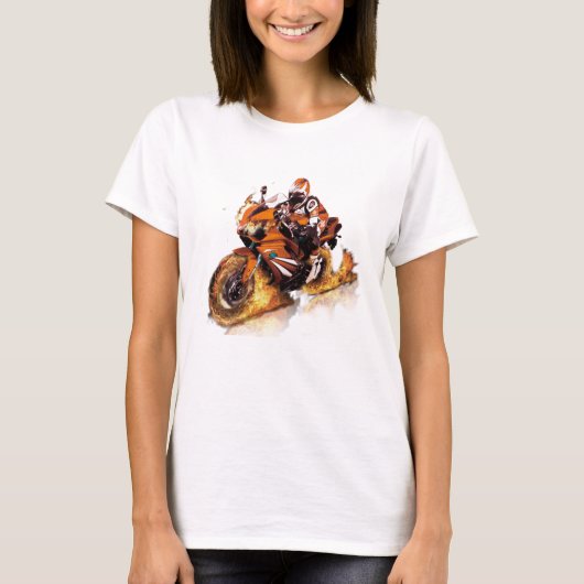 Koel T-shirt met design motorfiets van de auteur (Voorkant)