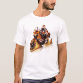Koel T-shirt met design motorfiets van de auteur (Voorkant)