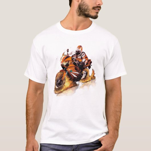 Koel T-shirt met design motorfiets van de auteur (Voorkant)
