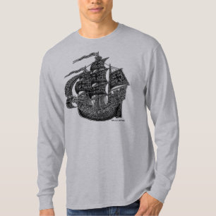 Koel t-shirt ontwerp van het kabelzeilschip