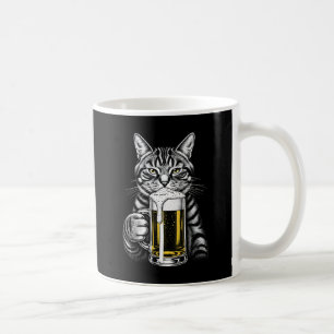 Koel tabby kat drinkend bier Funny Pet Art Mok