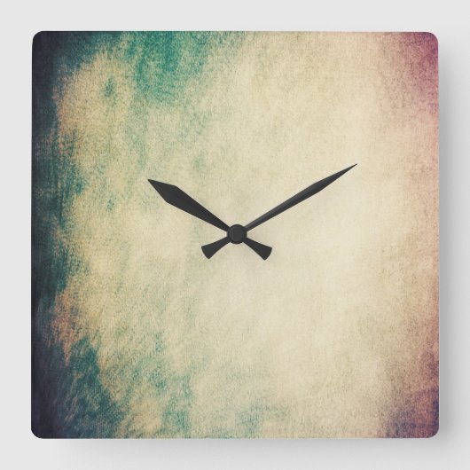 Koel  textielwandklok met kringloop vierkante klok (Voorkant)