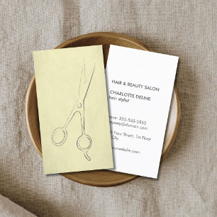 Koel  textuur Gele schaar Haarlijst Visitekaartje