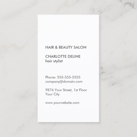 Koel  textuur Gele schaar Haarlijst Visitekaartje (Achterkant)