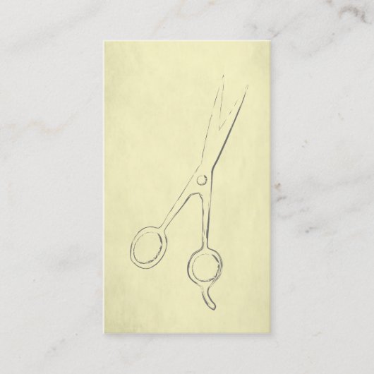 Koel  textuur Gele schaar Haarlijst Visitekaartje (Voorkant)