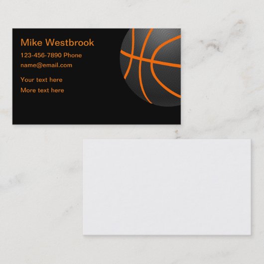 Koel thema Basketball-sport Visitekaartje (Voorkant / Achterkant)