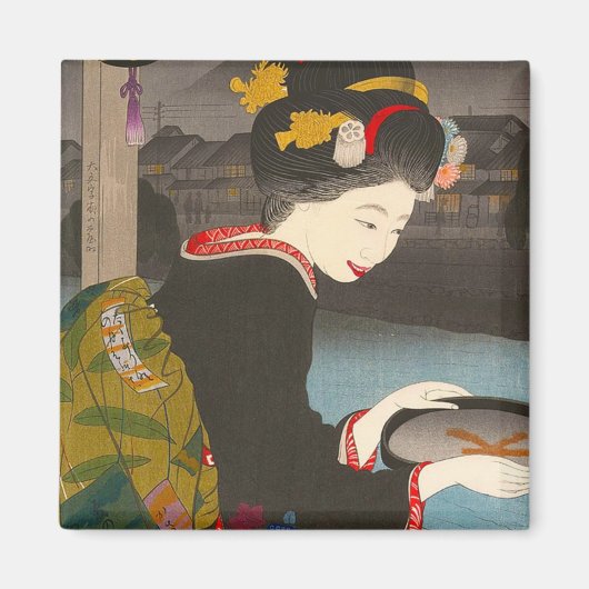 Koel traditioneel japans bos klassieke geisha magneet (Voorkant)