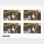 Koel traditioneel japans bos klassieke geisha rechthoekige sticker (Vel)