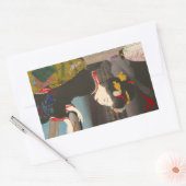 Koel traditioneel japans bos klassieke geisha rechthoekige sticker (Envelop)