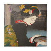 Koel traditioneel japans bos klassieke geisha tegeltje (Voorkant)