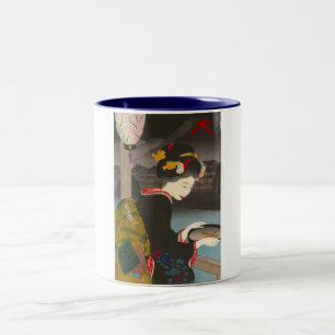 Koel traditioneel japans bos klassieke geisha tweekleurige koffiemok