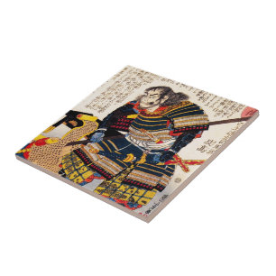Koel traditionele japanse krijger samurai tegeltje