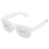 Koel Trendige Gouden Glitter Bruid Retro Zonnebril (Gekanteld)