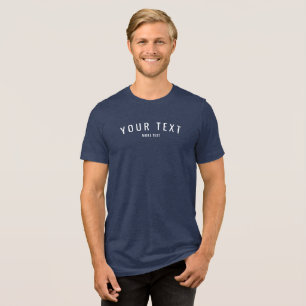 Koel trendy aangepaste heren effen marineblauwe Tr Tri-Blend Shirt
