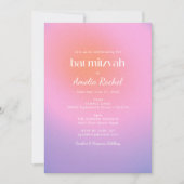 Koel Trendy Gradient Pink Paars Bat Mitzvah Kaart (Voorkant)