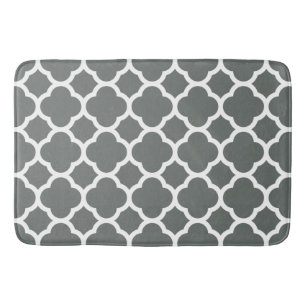 Koel trendy grijs quatrefoil patroon badmat