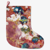 Koel, trendy kunst van het romantisch bloempatroon grote kerstsok (Voorkant)