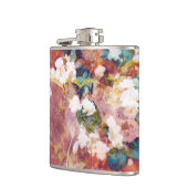 Koel, trendy kunst van het romantisch bloempatroon heupfles (Links)