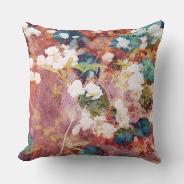 Koel, trendy kunst van het romantisch bloempatroon kussen (Voorkant)