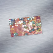 Koel, trendy kunst van het romantisch bloempatroon magnetisch visitekaartje (Voorbeeld)