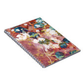 Koel, trendy kunst van het romantisch bloempatroon notitieboek (Rechterzijde)