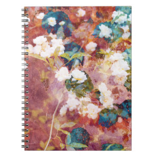 Koel, trendy kunst van het romantisch bloempatroon notitieboek