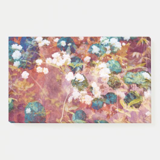 Koel, trendy kunst van het romantisch bloempatroon post-it® notes (Voorkant)