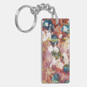 Koel, trendy kunst van het romantisch bloempatroon sleutelhanger (Voorkant Links)