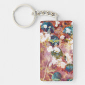 Koel, trendy kunst van het romantisch bloempatroon sleutelhanger (Voorkant)