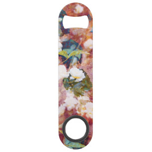 Koel, trendy kunst van het romantisch bloempatroon speed flessenopener