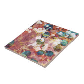 Koel, trendy kunst van het romantisch bloempatroon tegeltje (Zijkant)