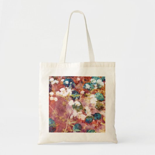 Koel, trendy kunst van het romantisch bloempatroon tote bag (Voorkant)