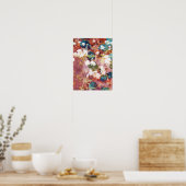 Koel, trendy kunst van romantisch bloempatroon poster (Keuken)