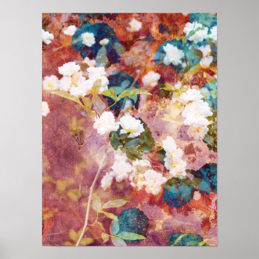 Koel, trendy kunst van romantisch bloempatroon poster (Voorkant)