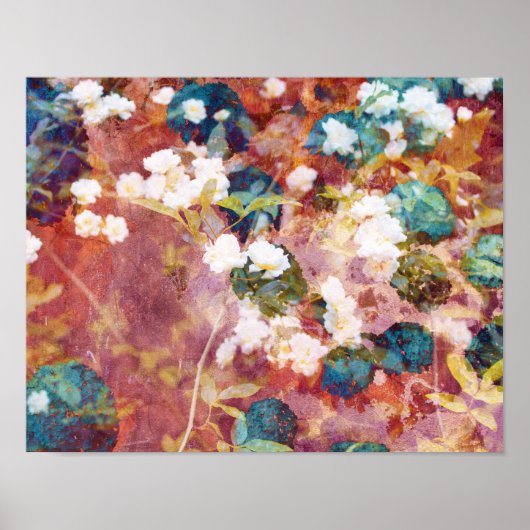 Koel, trendy kunst van romantisch bloempatroon poster (Voorkant)