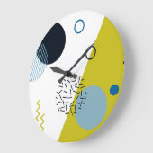 Koel, trendy, modern, groenachtig blauwe grote klok (Hoek)